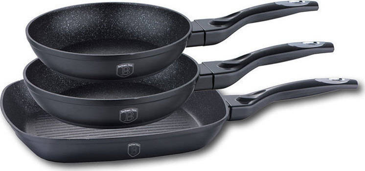 Berlinger Haus - 3 Pieces Color Changing Line Marble Coating Fry Pan Set (READ THE DESCRIPTION)