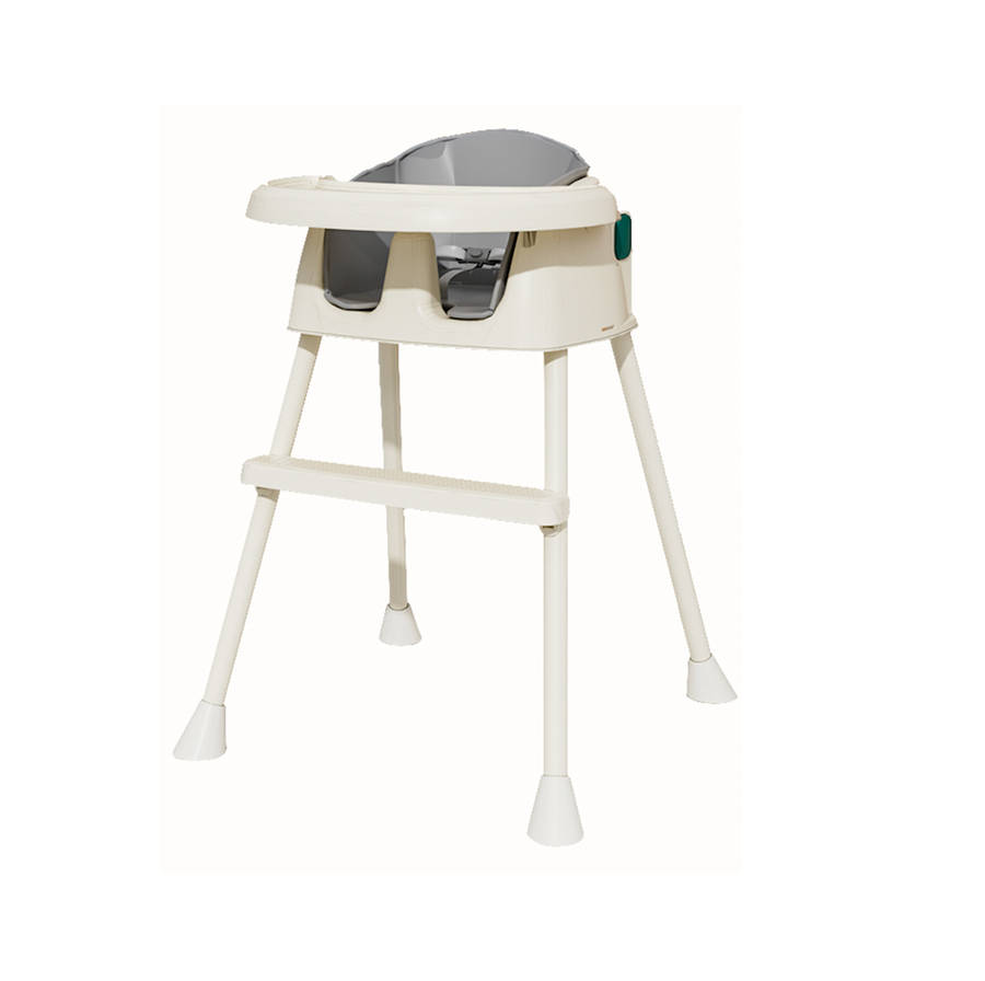 BabyWombWorld 3-in-1 Beige with Grey Inner Convertible Baby High Chair with Wheels (Demo)