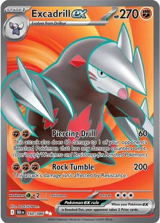 Excadrill ex - 160/086 - Black Bolt - Excadrill ex - 160/086 - Black Bolt