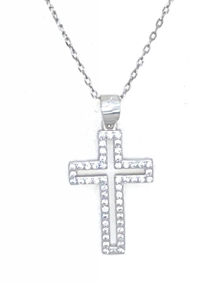 Open Cross Cubic Necklace