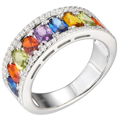 New Rainbow Cubic Zirconia Ring
