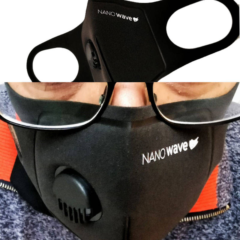 Huracan Nanowave Black Second Edition Respirator Reusable Mask With Nose Piece - NANOWAVE