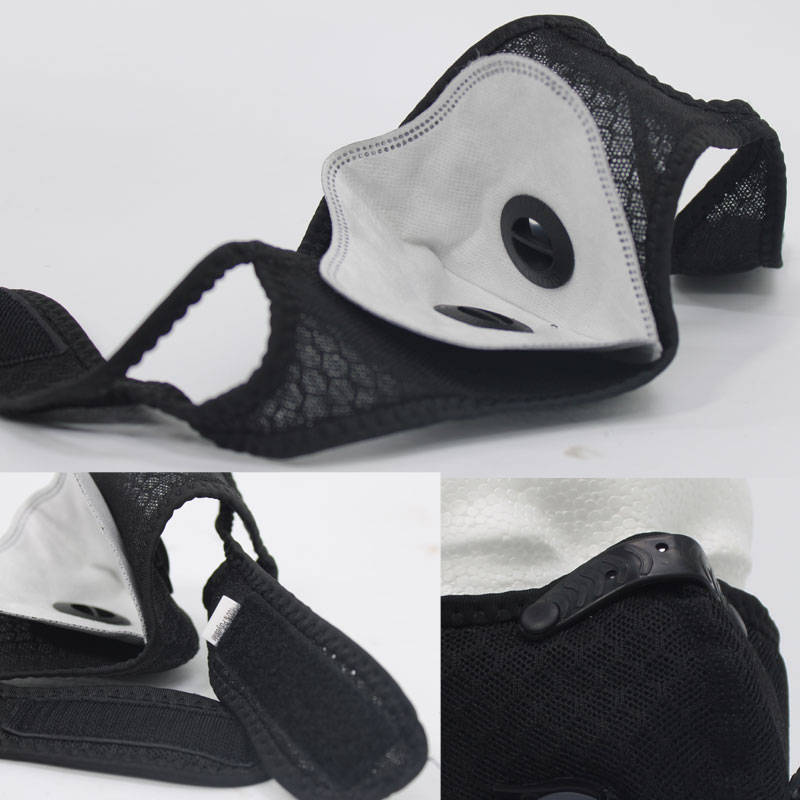 Respirator Double Valve Reusable Washable Sports Face Mask - 100% Polyester - Pink