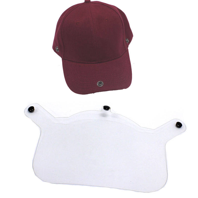 Face Shield Visor with Adults Adjustable Baseball Cap - Maroon