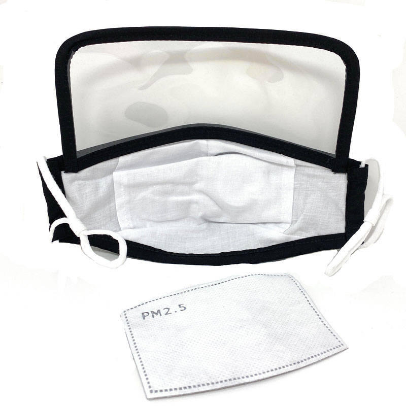 Reusable Washable Cotton Face Mask With Eye Shield and One Replaceable PM 2.5 Filter - Anti-Dust -