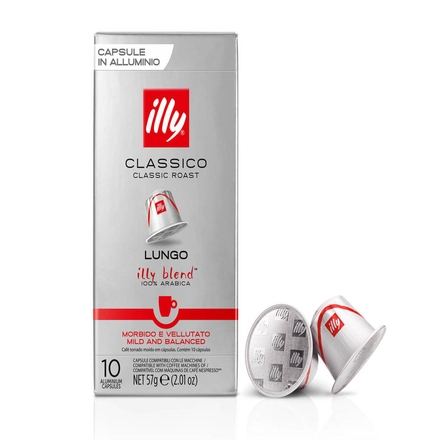 Nespresso Compatible Illy Capsules - Classico Lungo Roast (Long Espresso) - 10 Capsules