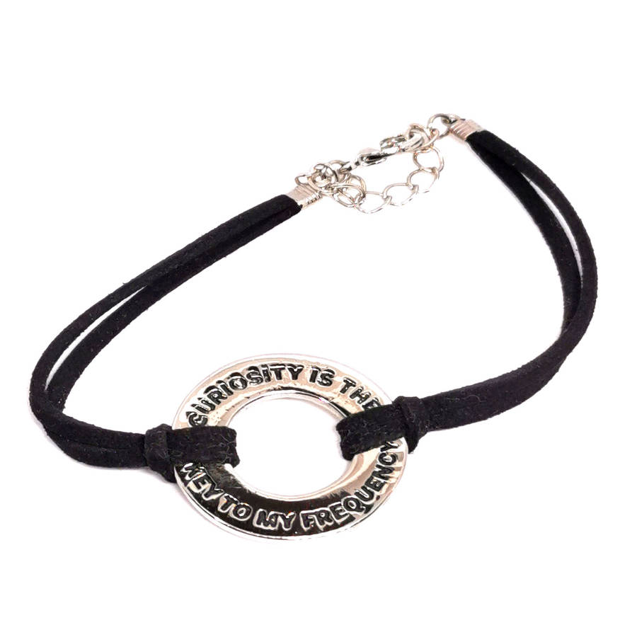 Curiosity is the Key to my Frequency Silver Wrist Chain Handcrafted Bracelet 4:20 Inspired hand c...