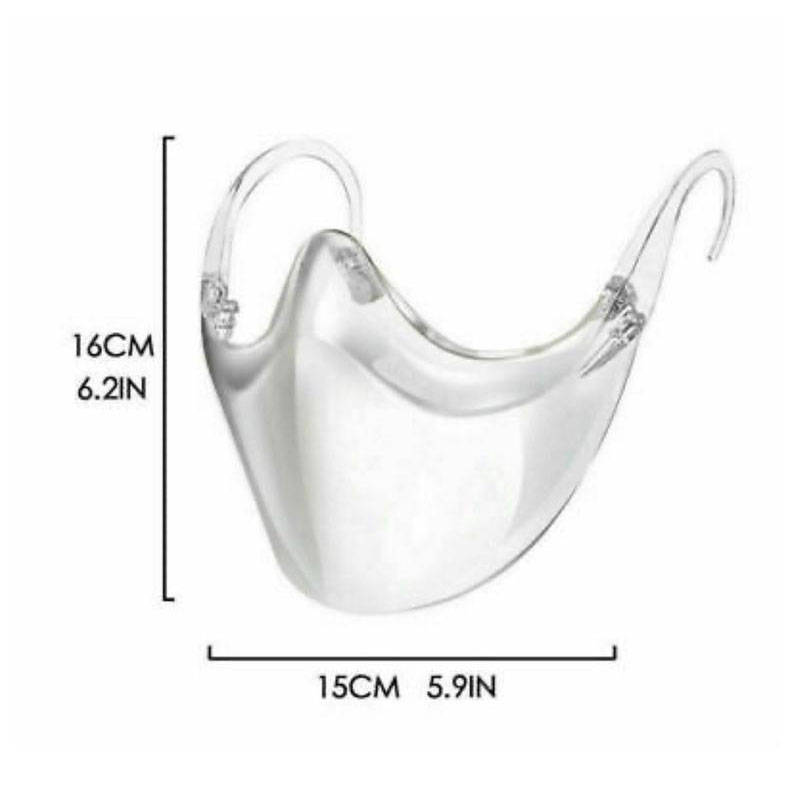 Protective Anti Fog Transparent Face Shield - Splatter Screen - Reusable Washable Clarity Mask