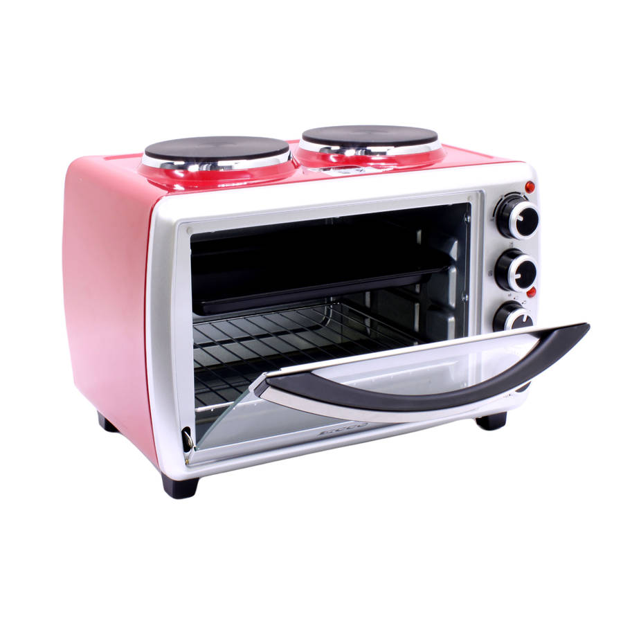 Ecco MI3329- Mini Cooking Oven With 2 Plate Stove & Rotisserie - 23Lt 2350W