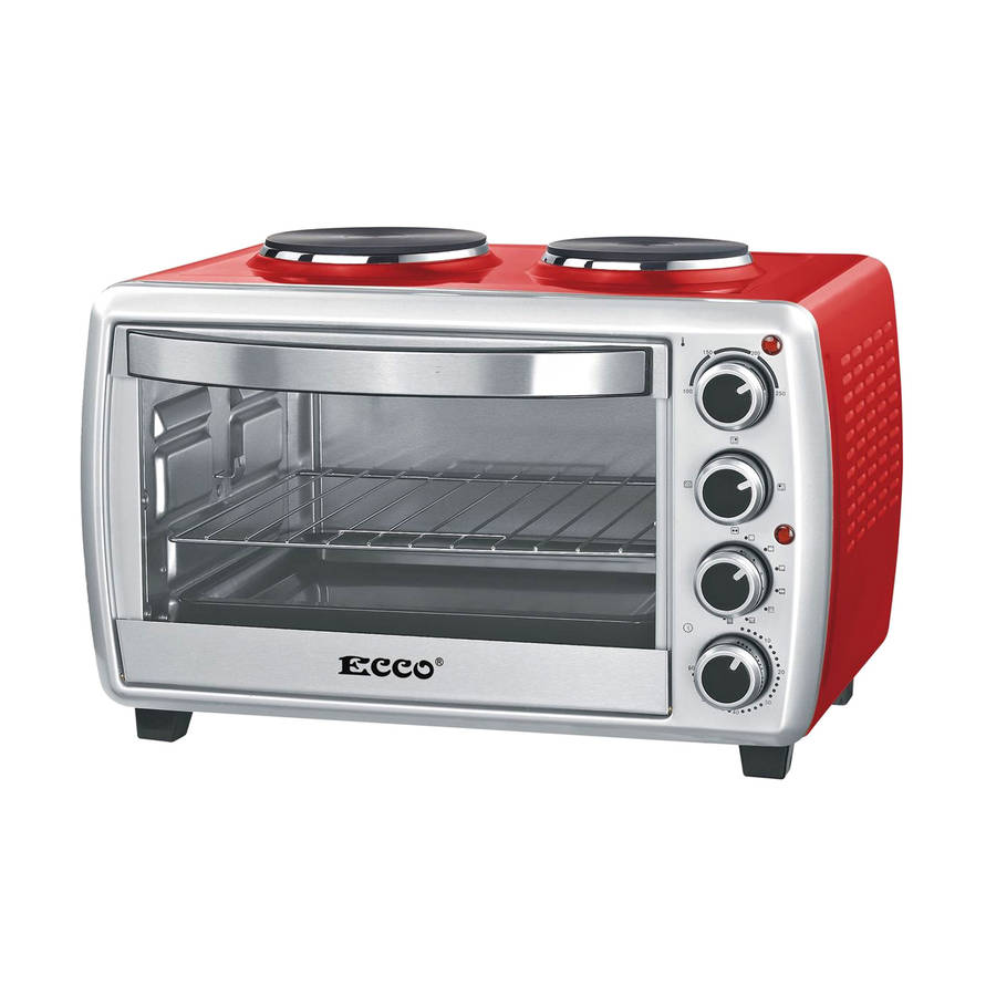 Ecco MI3329- Mini Cooking Oven With 2 Plate Stove & Rotisserie - 23Lt 2350W