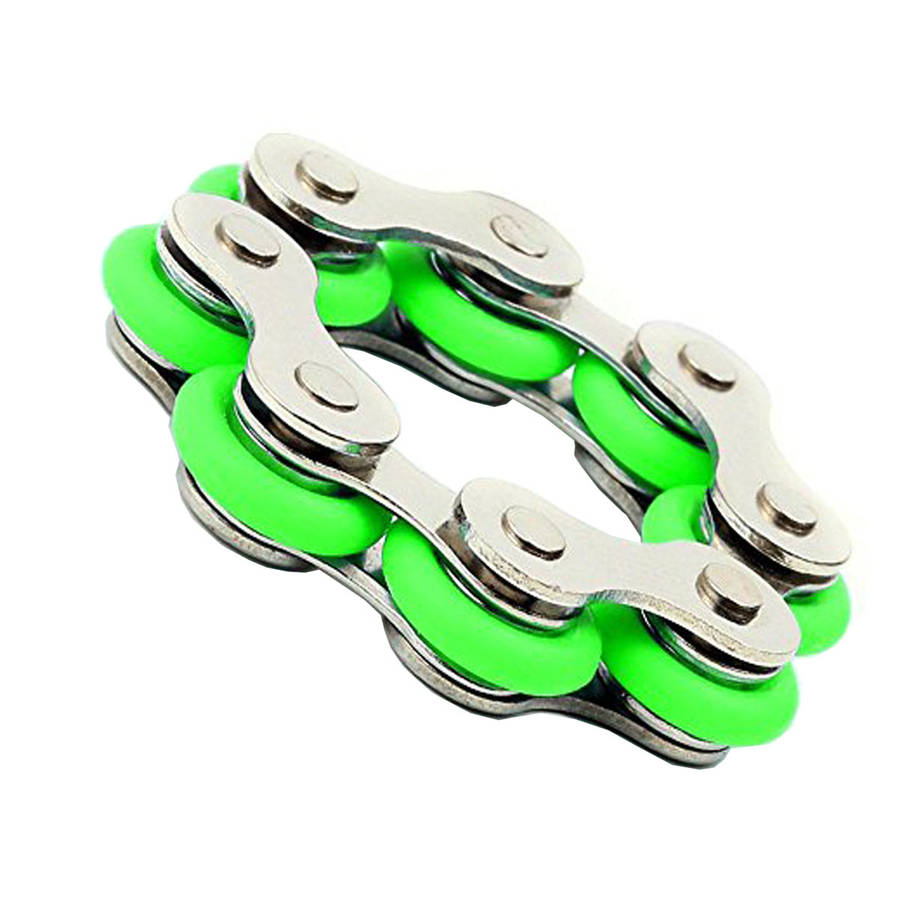 Fidget Toys Bike Roller Chain Stress Reducer Bike Chain Fidget Toy - Green