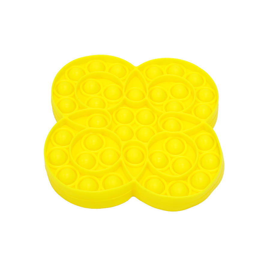 Fidget Toys - Pop It Washable Reusable Fidget Toy - Flower - Yellow