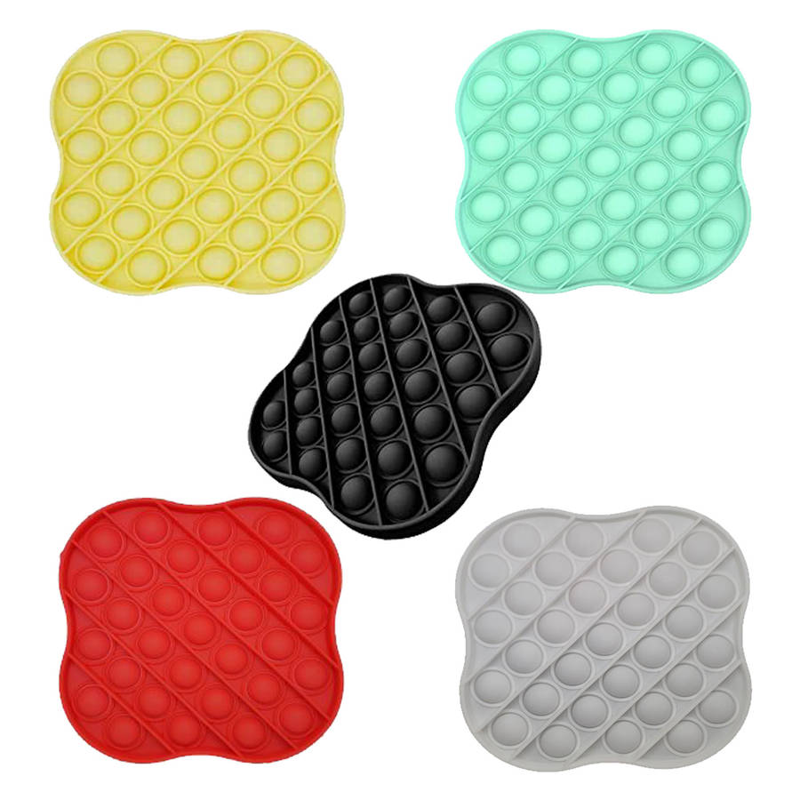 Fidget Toys - Pop It Washable Reusable Fidget Toy - Clover - 5 Pack Combo
