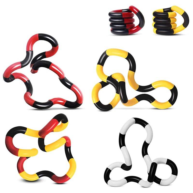 Fidget Toy Twist &amp; Tangle Fidget Stress Reducer Toy - Red &amp; Black
