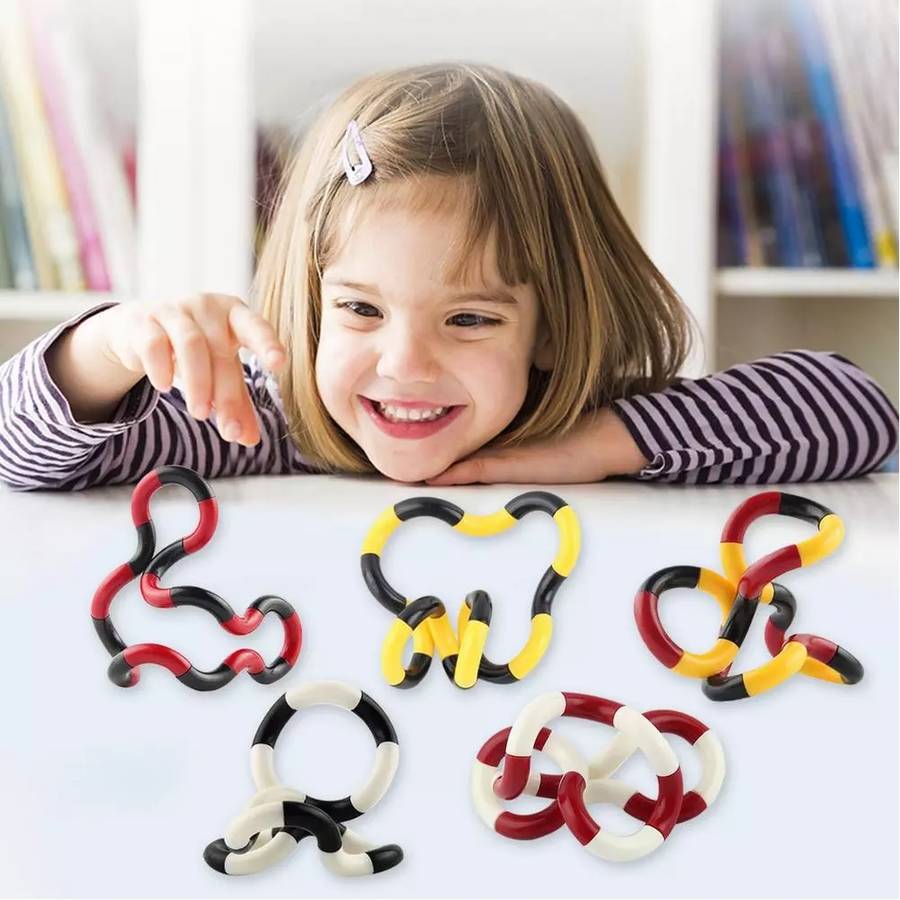 Fidget Toy Twist &amp; Tangle Fidget Stress Reducer Toy - Red &amp; Black