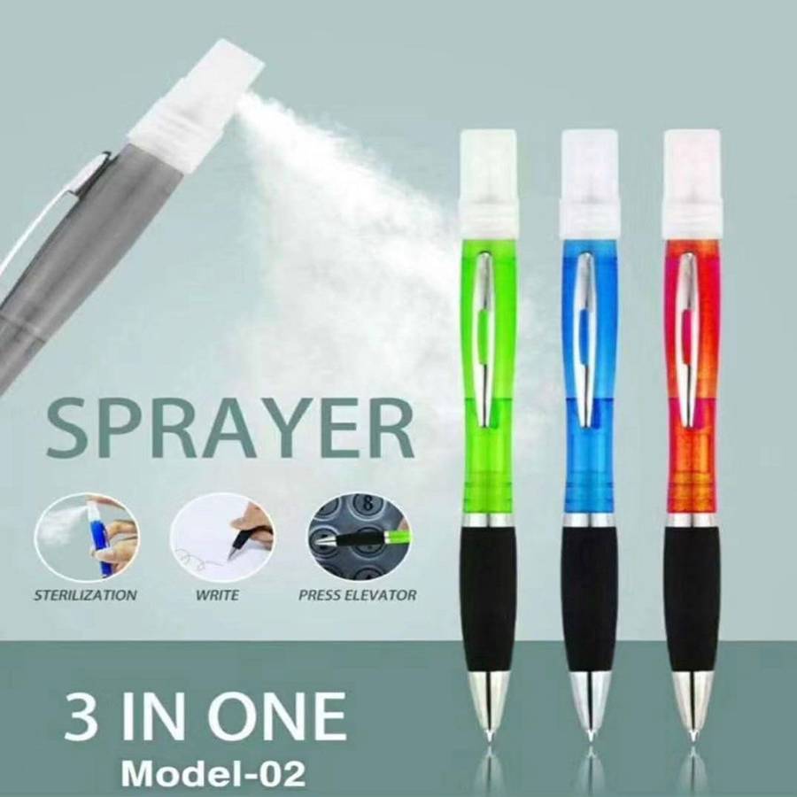 Sanitising Pen - Refillable Ballpoint Sanitiser Sprayer Pen - Purple