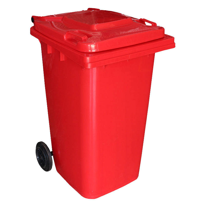 240 Litre Wheelie Plastic Waste Yard Bin - Red