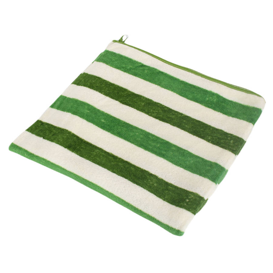 Cotton Striped Beach Towel - Green