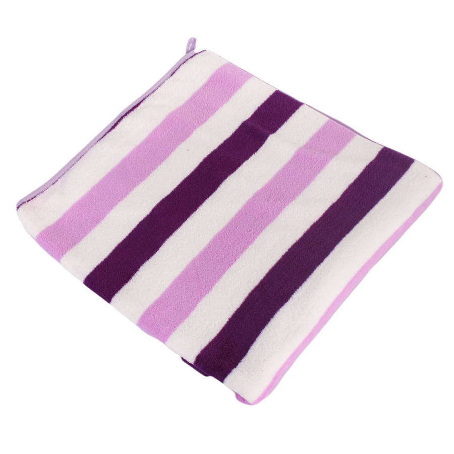 Cotton Striped Beach Towel - Purple