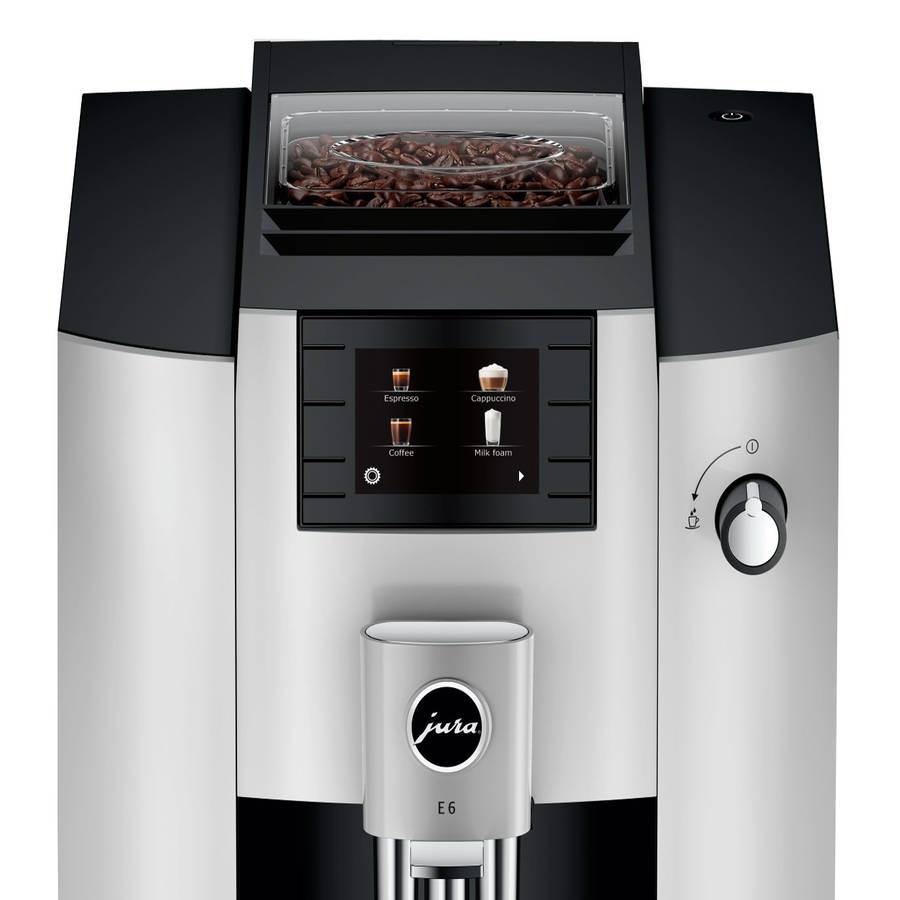 Jura E6 Bean 2 Cup Automatic Platinum Coffee Machine - 2022 Model