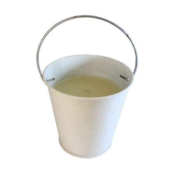 Citronella Mosquito / Insect Repellant Candle in Metal Bucket - 250g - White