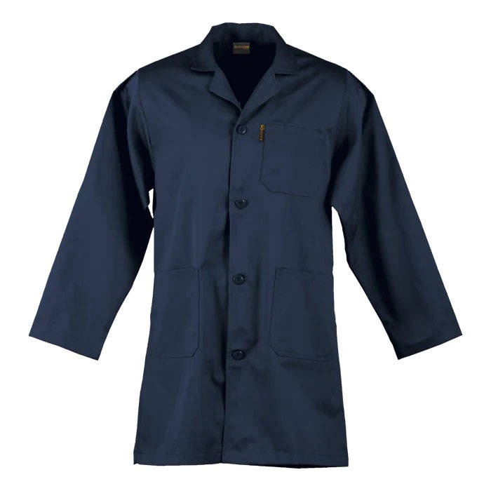 Dust Coat-Polycotton 3 Pocket Button Down Coat - Navy Blue - 40