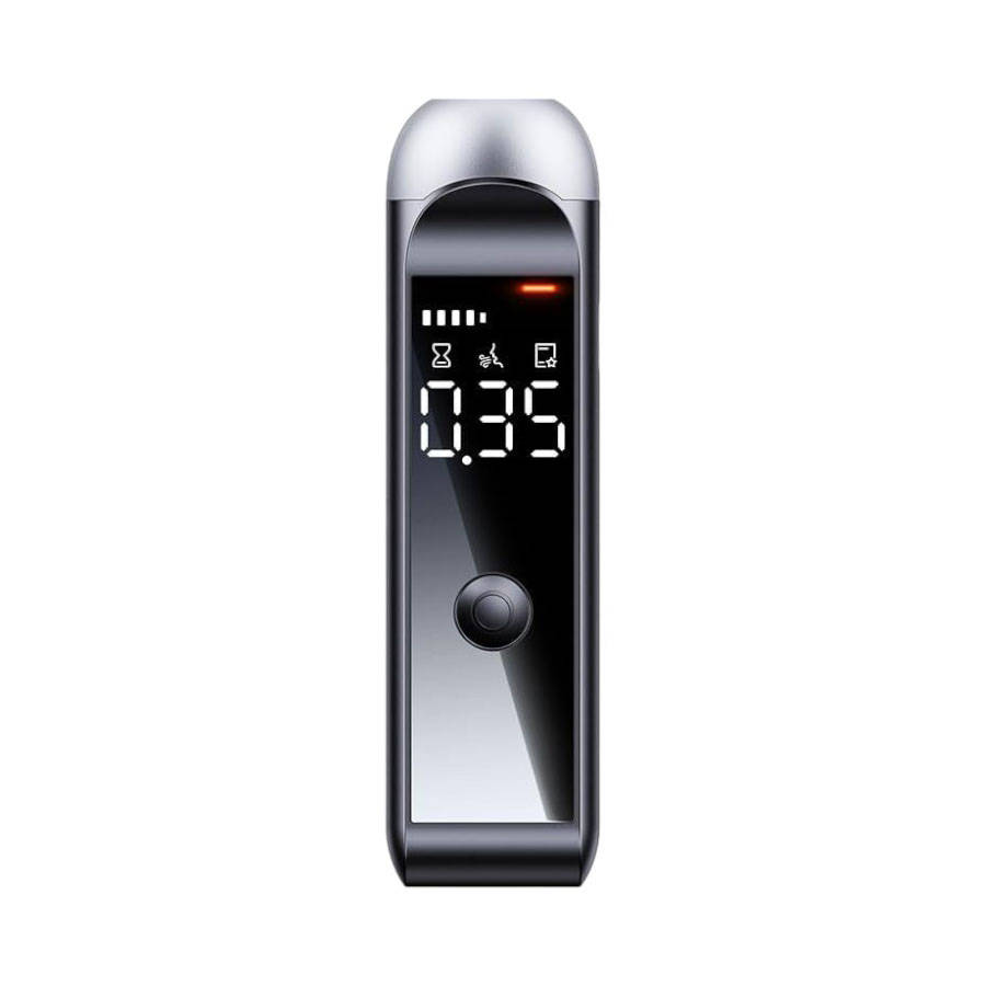 Portable Alcohol Tester High-Accuracy LCD Non-Contact Breathalyzer - Grey