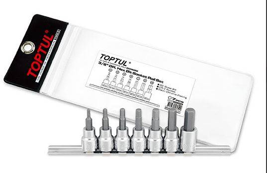 7PCS 3/8" DR. Hex Bit Socket Rail Set