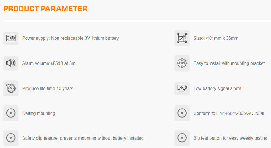 PHOTOELECTRIC SMOKE ALARM (10YR)