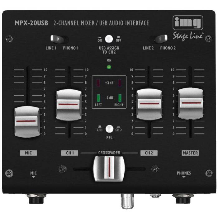 IMG Stageline MPX-20 USB DJ Mixer with Audio Interface