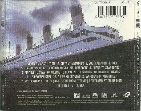 Titanic (Music From The Motion Picture) CD