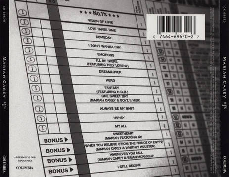 Mariah Carey  #1's CD (SA Pressing)