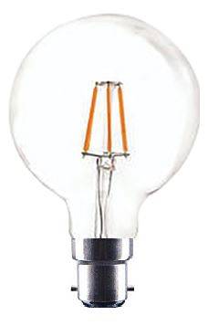 220-240VAC 6W LED BALL BULB B22 BASE WARM WHITE