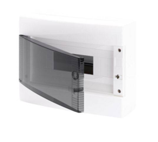 Grey Surface DB 1x12M Clear Door IP40