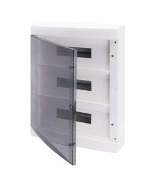 Grey Surface DB 3x18M Clear Door IP40