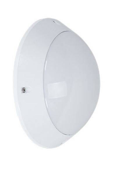 White Aluminium  Bulkhead 2xE27 14W IP54 Dia. 280mm