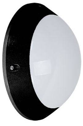 Black Aluminium  Bulkhead 2xE27 60W IP54 Dia. 280mm