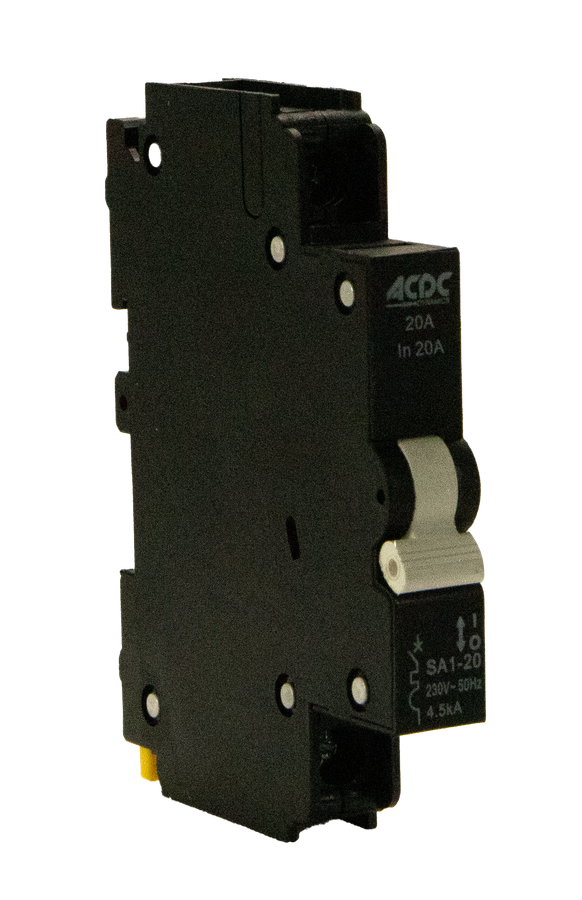 Circuit Breaker 13mm 4.5KA  1 Pole C-Curve   20A