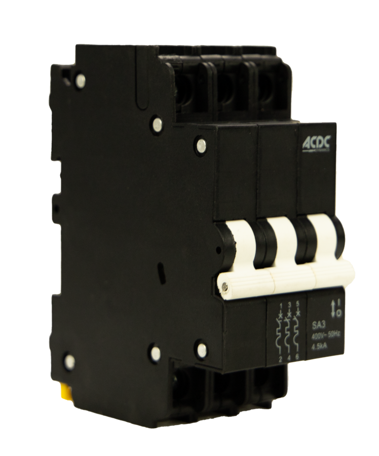 Circuit Breaker 13mm 4.5KA  3 Pole C-Curve   63A