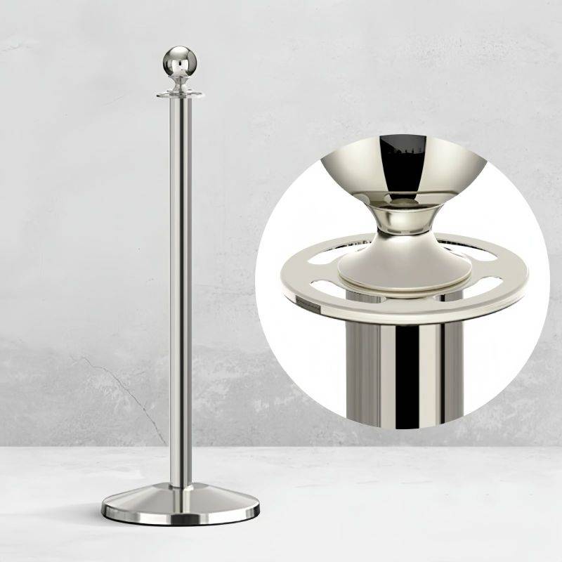 Ball Top Silver Stanchion With Domed Base Design