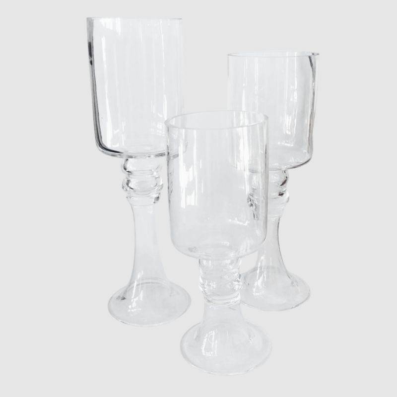 3Pc Glass Candle Holder