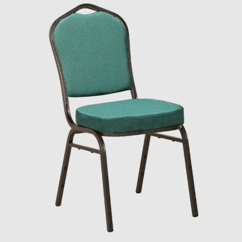 Diamond Back Banquet Chair Gold Frame & Navy Blue Patterned Fabric
