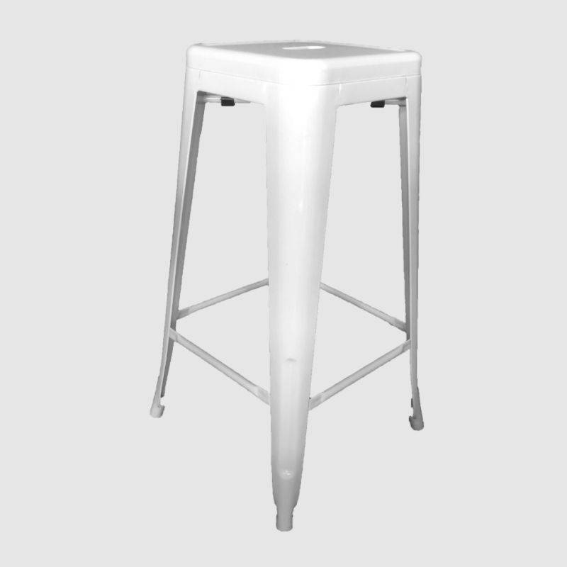 Metal Tolix Bar Stool-White