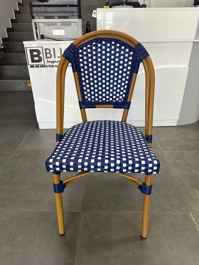 French Bistro Café Chair-Blue & White
