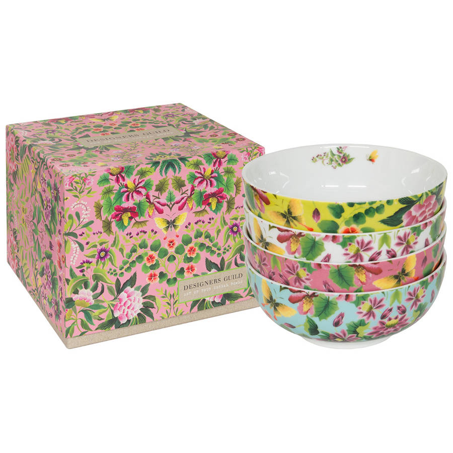 Ikebana Cereal Bowls, Set Of 4