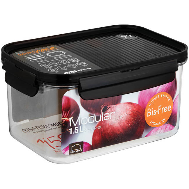 Modular Rectangular Storage Container With Lid