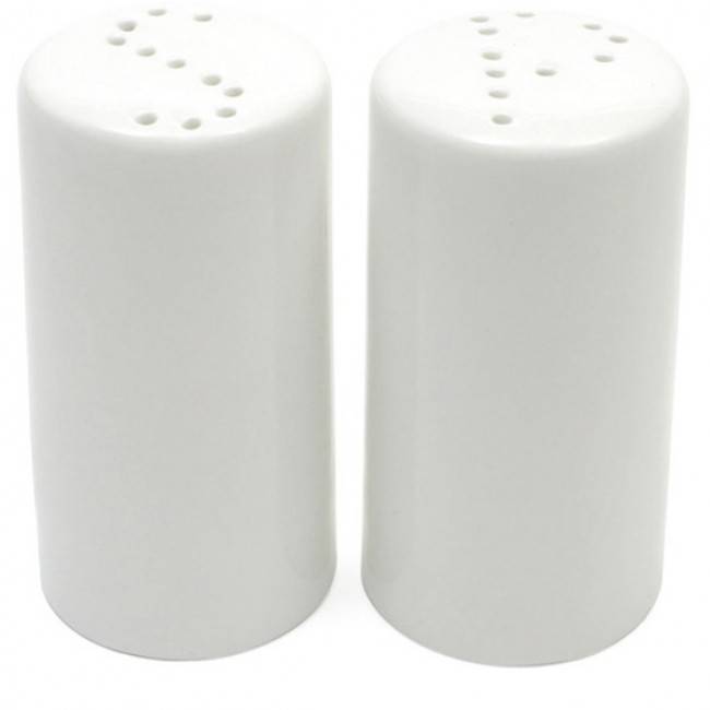 White Basics Cylindrical Salt & Pepper Set