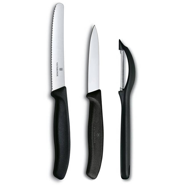 Swiss Classic Paring Knife Set With Peeler, 3pc