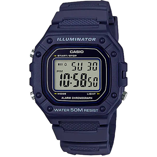 Standard Men's 50m Digital Wrist Watch, W-218H