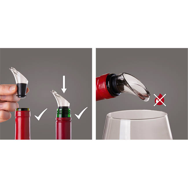 Crystal Drip-Free Wine Pourers, Set of 2